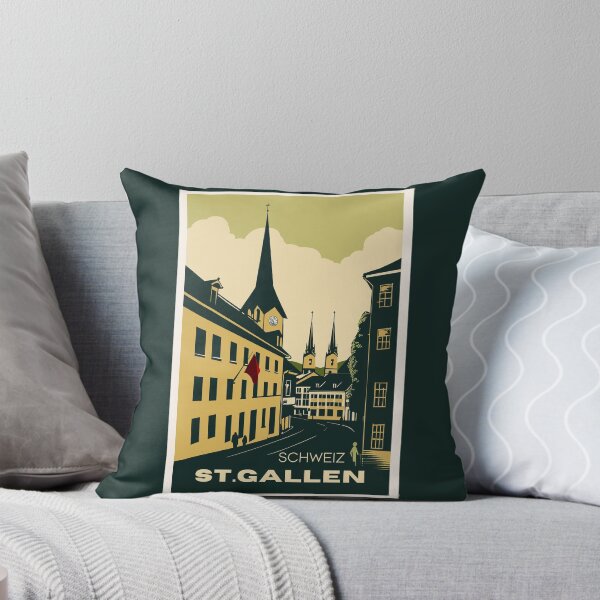 Item preview, A Vintage Travel Illustration of St. Gallen - Switzerland  designed and sold by GoodOldVintage.