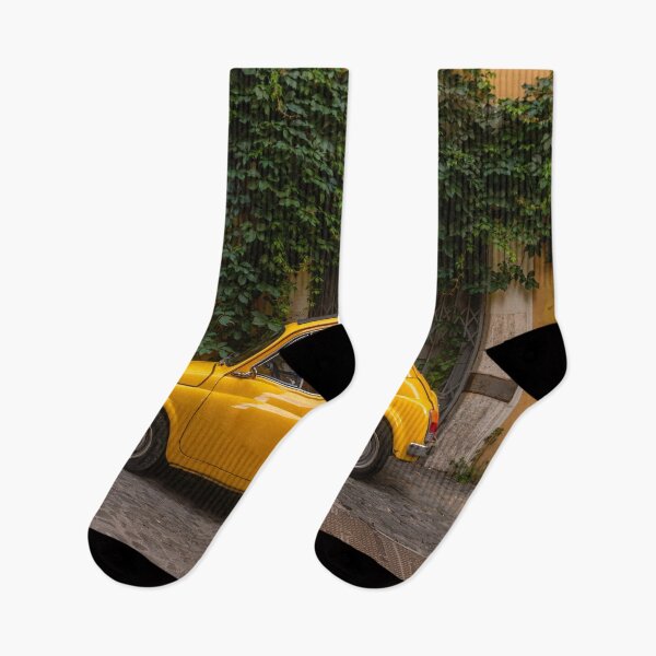 Item preview, Old vintage yellow car fiat 500 in Trastevere Rome, Italy  designed and sold by Long Exposure.