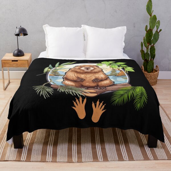 Item preview, Colorful Beaver With Branches & Paw Prints Design designed and sold by EarthArtDesigns.
