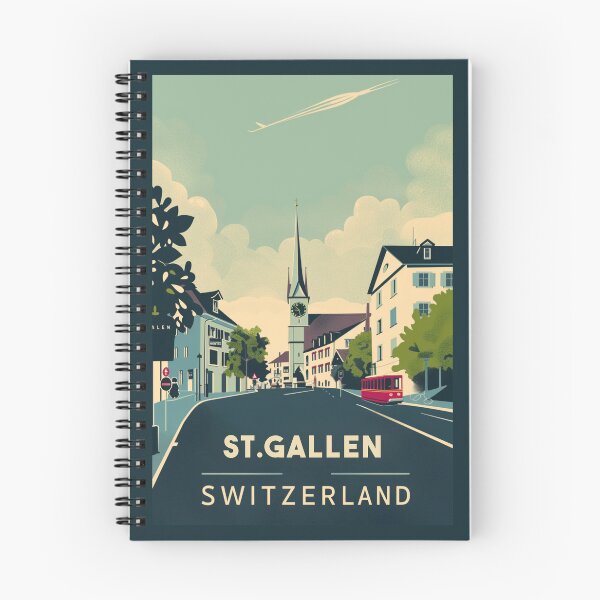 Item preview, A Vintage Travel Illustration of St. Gallen - Switzerland  designed and sold by GoodOldVintage.