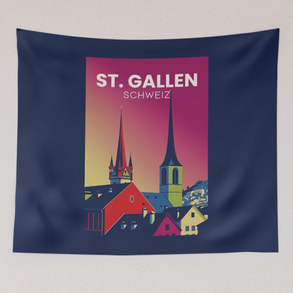Item preview, A Vintage Travel Illustration of St. Gallen - Switzerland  designed and sold by GoodOldVintage.