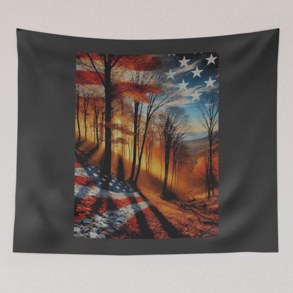Item preview, Autumn Forest: Vibrant Colors & Patriotic Mist designed and sold by ValorVerse.
