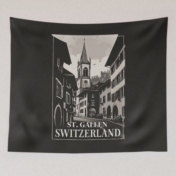 Item preview, A Vintage Travel Illustration of St. Gallen - Switzerland  designed and sold by GoodOldVintage.