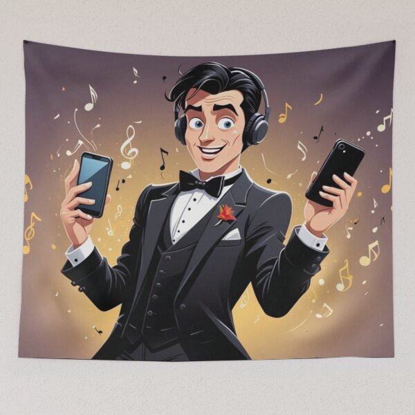Item preview, Elegant man in tuxedo classical music designed and sold by Artbellachi.