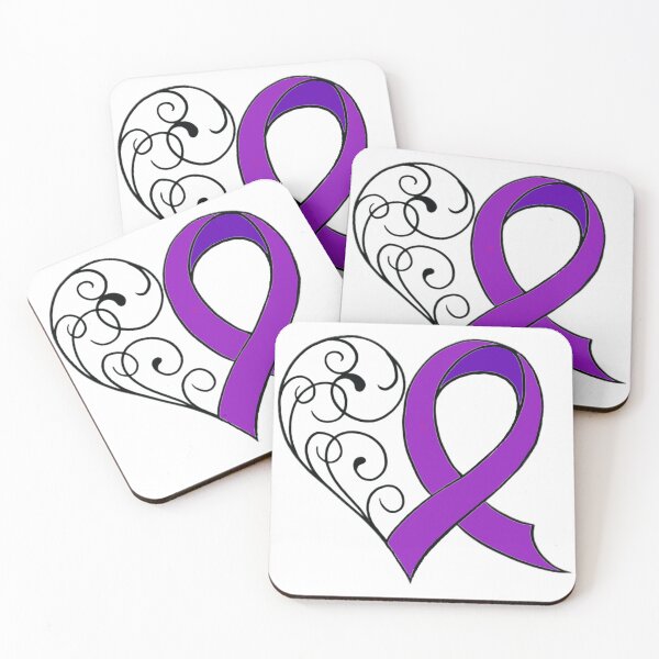Item preview, Heart shaped Cancer Ribbon designed and sold by MatrixTattoo.