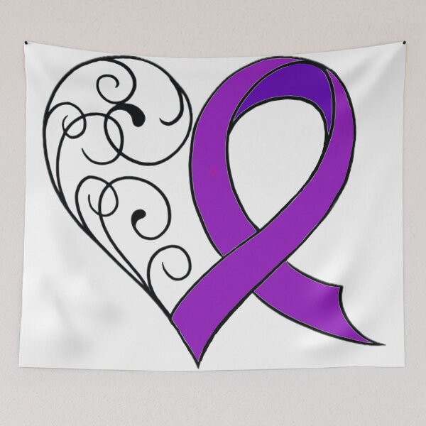 Item preview, Heart shaped Cancer Ribbon designed and sold by MatrixTattoo.