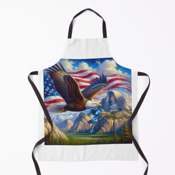 Item preview, American Eagle Soaring Over Mountains Flag Background Freedom Nature Art T-Shirt, Patriotic Wildlife Graphic Tee, USA Pride Shirt designed and sold by Closetstyl.