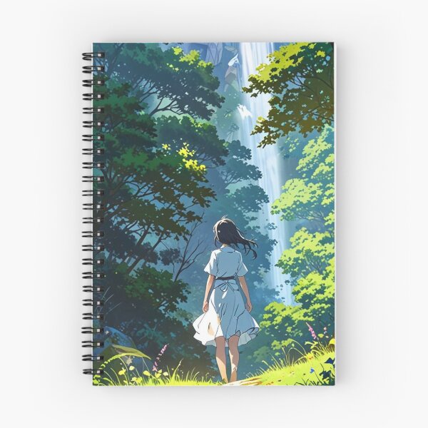 Artikelvorschau, Süßes Anime-Mädchen im Wald, ästhetischer Wasserfall entworfen und verkauft von Customheaven.