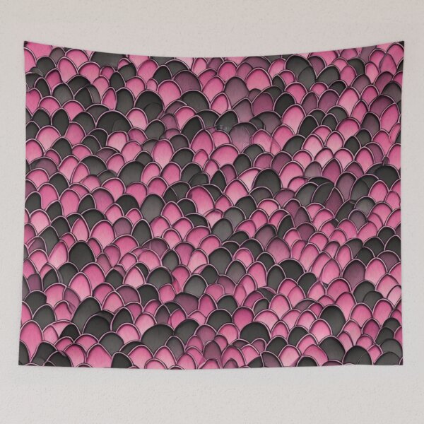 Item preview, Abstract Pink and Black Dragon Scales Pattern designed and sold by calibrit.