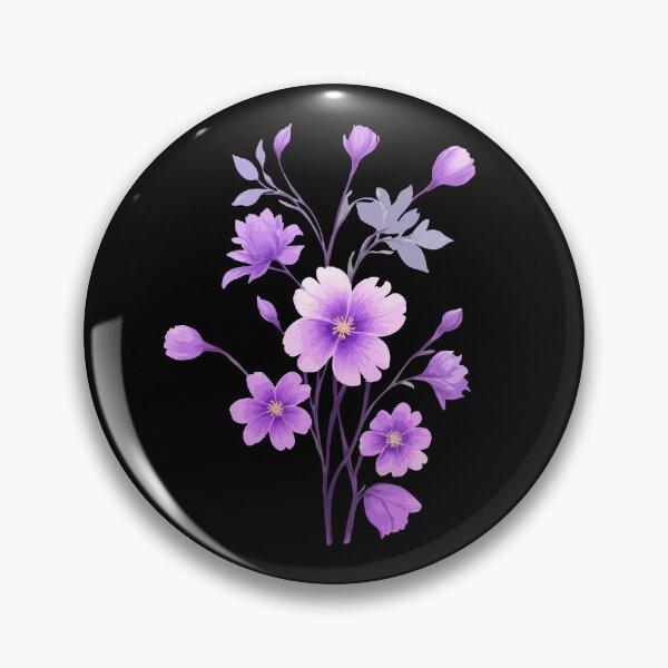 Item preview, Painting Purple Cosmos Flowers Black designed and sold by ArtCornerStudio.