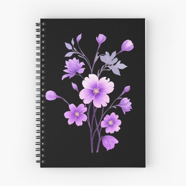 Item preview, Painting Purple Cosmos Flowers Black designed and sold by ArtCornerStudio.