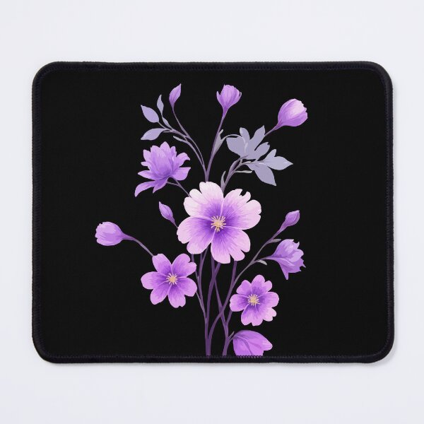 Item preview, Painting Purple Cosmos Flowers Black designed and sold by ArtCornerStudio.