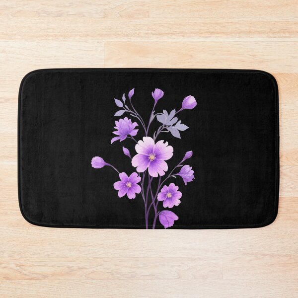 Item preview, Painting Purple Cosmos Flowers Black designed and sold by ArtCornerStudio.