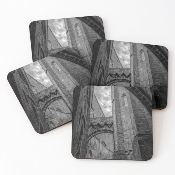 Item preview, Stairway to the Top of Mont Saint Michel in France BW designed and sold by jrtwynam.
