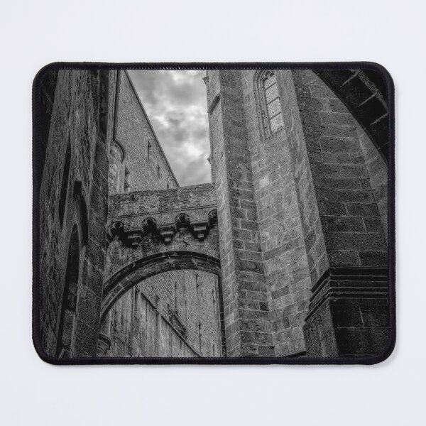 Item preview, Stairway to the Top of Mont Saint Michel in France BW designed and sold by jrtwynam.