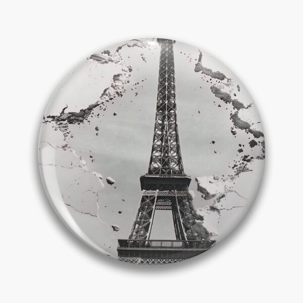 Item preview, Black and white ripped effect Eiffel Tower print designed and sold by dcrc.