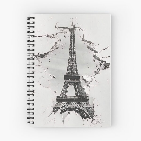 Item preview, Black and white ripped effect Eiffel Tower print designed and sold by dcrc.