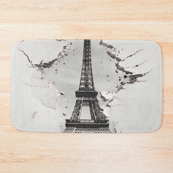 Item preview, Black and white ripped effect Eiffel Tower print designed and sold by dcrc.