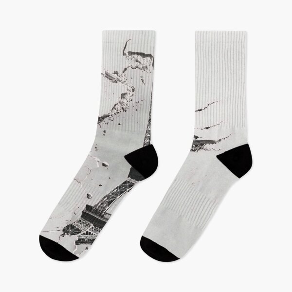 Item preview, Black and white ripped effect Eiffel Tower print designed and sold by dcrc.
