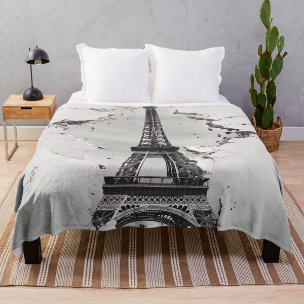 Item preview, Black and white ripped effect Eiffel Tower print designed and sold by dcrc.