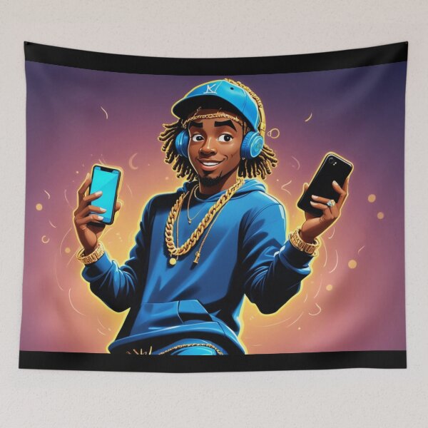 Item preview,  Rapper listens to hip hop music designed and sold by Artbellachi.