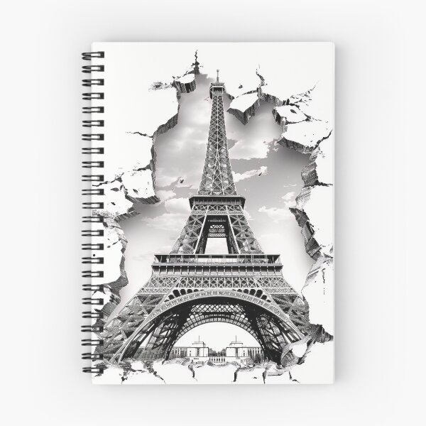 Item preview, Black and white ripped effect Eiffel Tower print designed and sold by dcrc.