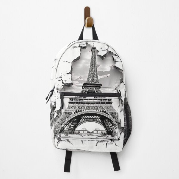 Item preview, Black and white ripped effect Eiffel Tower print designed and sold by dcrc.
