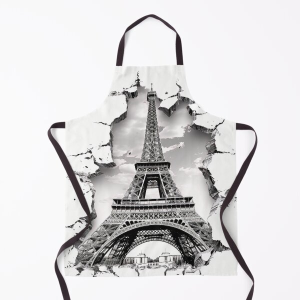 Item preview, Black and white ripped effect Eiffel Tower print designed and sold by dcrc.