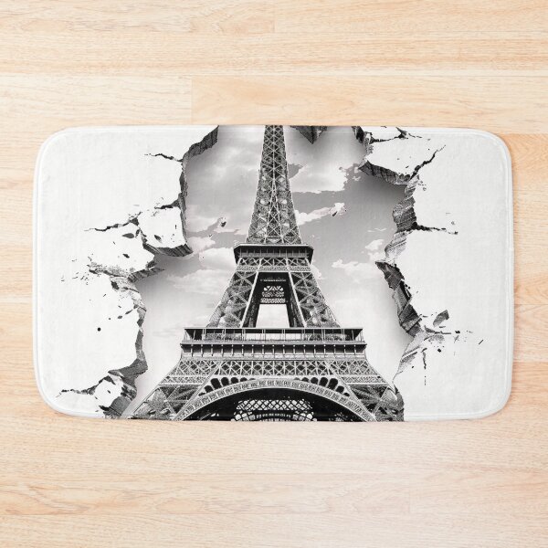 Item preview, Black and white ripped effect Eiffel Tower print designed and sold by dcrc.