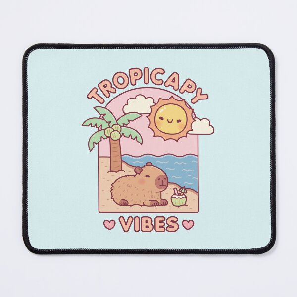 Item preview, Cute Capybara Chilling On Beach Tropicapy Vibes Pun designed and sold by rustydoodle.