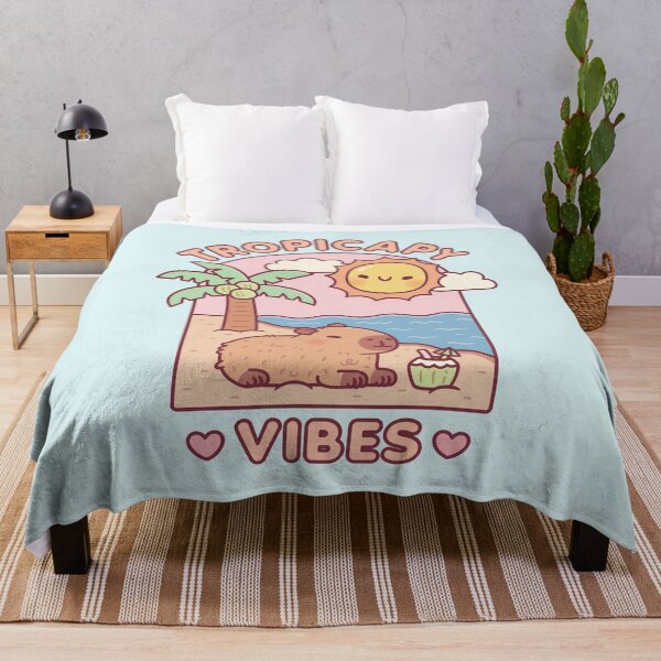 Item preview, Cute Capybara Chilling On Beach Tropicapy Vibes Pun designed and sold by rustydoodle.