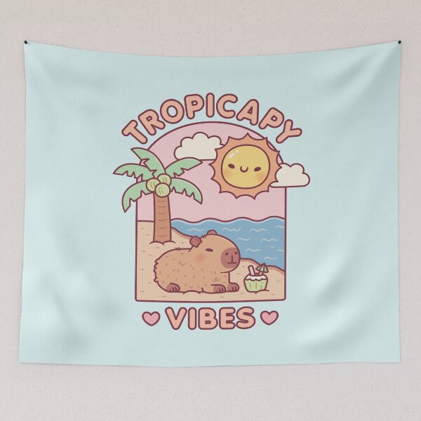 Item preview, Lindo carpincho escalofriante en la playa Tropicapy Vibes Pun designed and sold by rustydoodle.