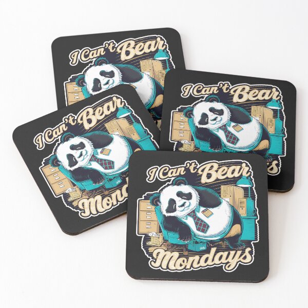 Item preview, ''I Can't Bear Mondays'' Funny Office Dad Kawaii Panda T-Shirt designed and sold by Witty Shirts.