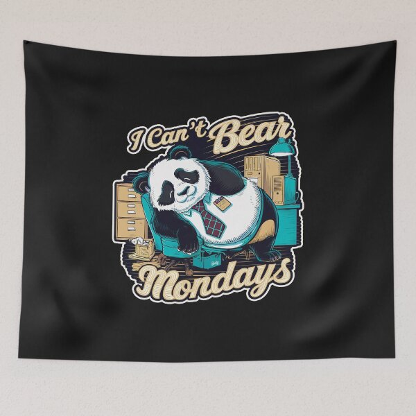 Item preview, ''I Can't Bear Mondays'' Funny Office Dad Kawaii Panda T-Shirt designed and sold by Witty Shirts.
