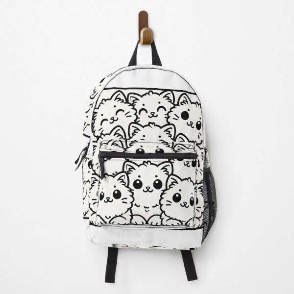Item preview, Adorable Stacked Kittens - Cute Black and White Cat Illustration designed and sold by Simplystik.