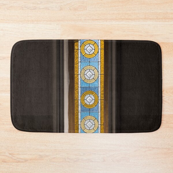 Item preview, Slender Stained Glass Window with Vibrant Geometric Design designed and sold by Georgia Mizuleva.