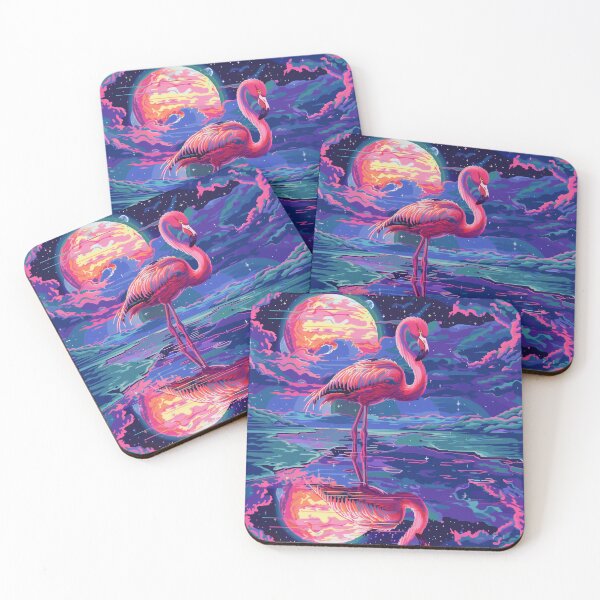 Artikelvorschau, Kosmische Flamingo-Pixelkunst entworfen und verkauft von Kaos-Bit.