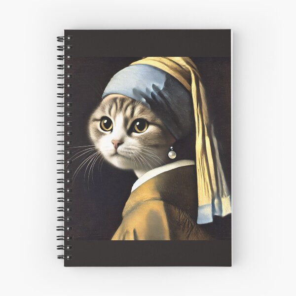 Artikelvorschau, Katze mit Perlenohrring entworfen und verkauft von JustPeachyPress.