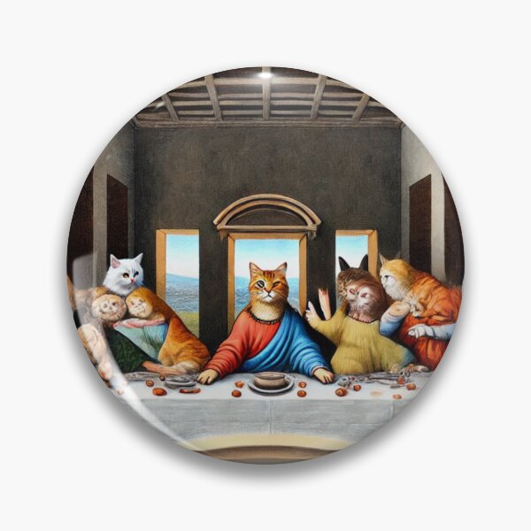 Item preview, Last Supper Cats designed and sold by JustPeachyPress.