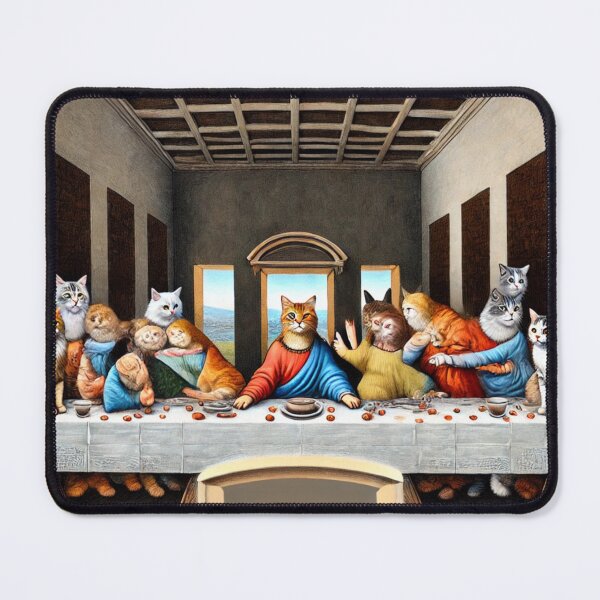 Item preview, Last Supper Cats designed and sold by JustPeachyPress.