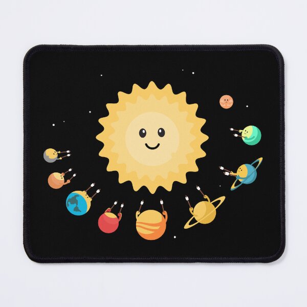 Item preview, Planets toasting marshmallows (with a sad Pluto) designed and sold by messy-nessie.