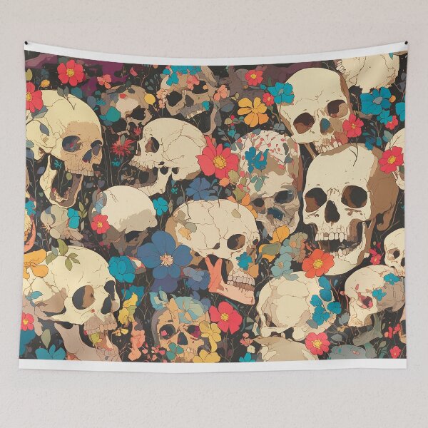Item preview, Skeletons and Flowers Wallpaper designed and sold by Christian Weiss.