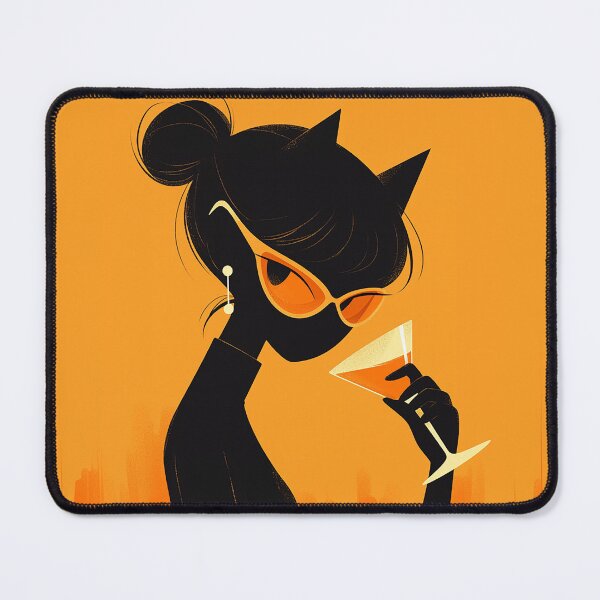 Item preview, Cat Woman Silhouette with Cocktail designed and sold by Christian Weiss.