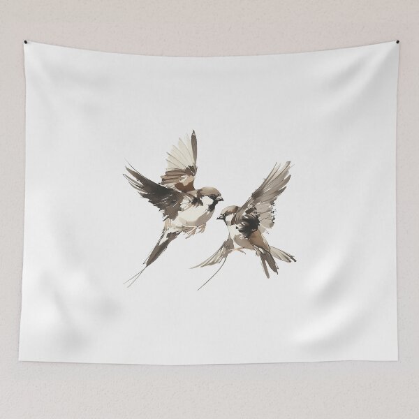 Item preview, Two Sparrows Chinese Watercolor Ink designed and sold by Christian Weiss.