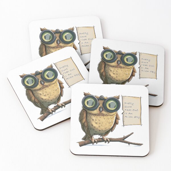 Item preview, Pretty Sure That Owl is an Alien Spy: Mysterious Owl with Spy Gears designed and sold by kjon88.