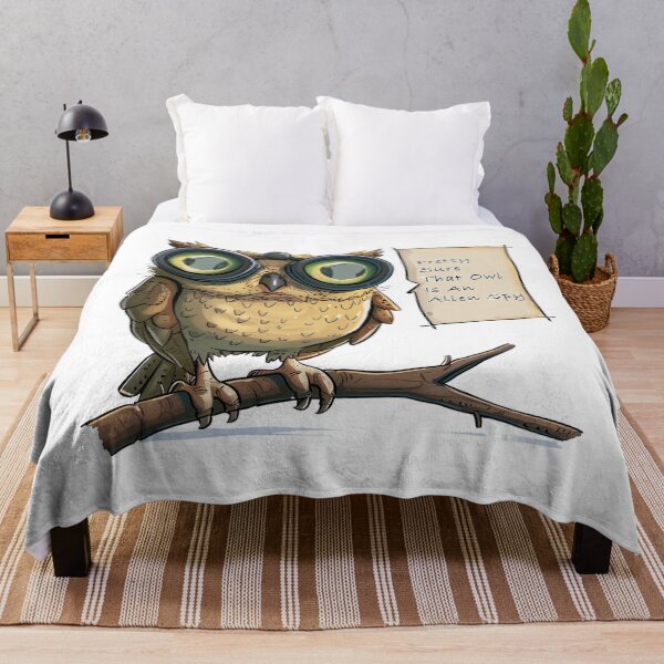 Item preview, Pretty Sure That Owl is an Alien Spy: Mysterious Owl with Spy Gears designed and sold by kjon88.