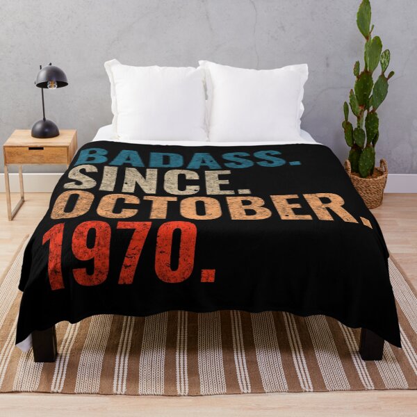 Item preview, Badass since October 1970 Vintage 1970 October birthday gift  designed and sold by Teelogic.