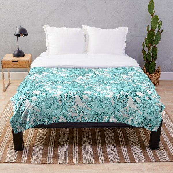 Item preview, Starfish Watercolor Aqua coral reef ,ocean home decor designed and sold by MagentaRose.