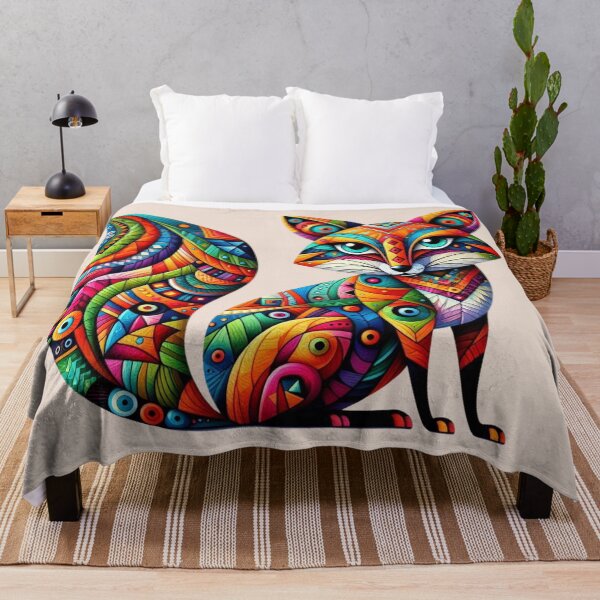 Item preview, Colorful Abstract Fox designed and sold by Myra365Art.
