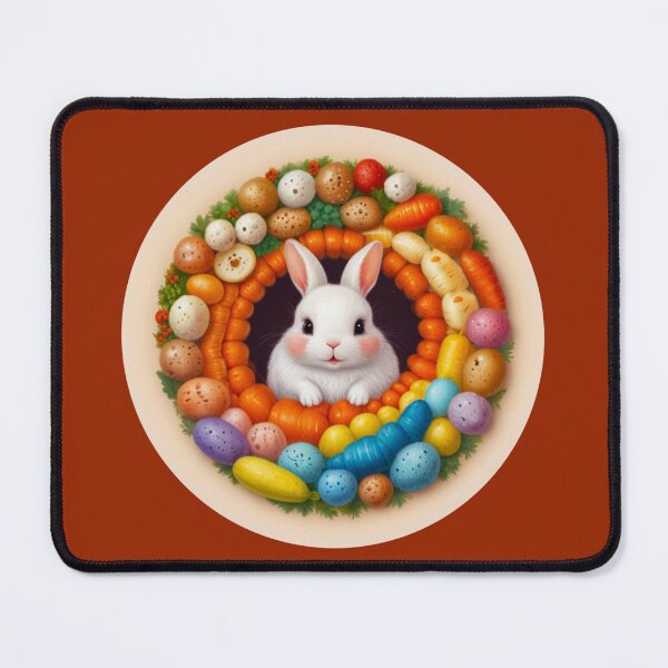Item preview, Adorable bunny surrounded by multi-colored eggs designed and sold by Astralia.